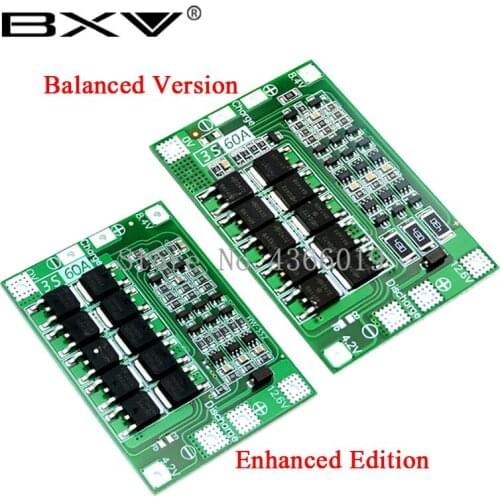 3S 60A Li-ion Lithium Battery Charger Protection Board PCB BMS For Drill Motor 12.6V 13.6V Lipo Cell Module Enhance/Balance