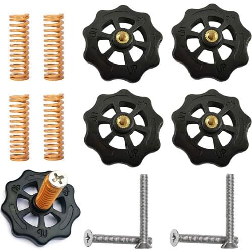 4Set Heatbed Spring Leveling Kit Adjustment Nut+M4*40 Screws DIY Leveling Modules For CR-10 Ender 3 MK3 hotbed