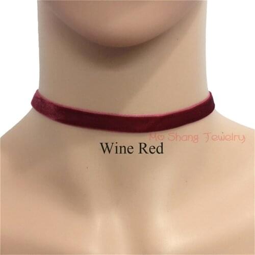 6 PCS Cute Fashion Choker Wine Red Velvet Choker Necklace For Women Wholesale Multi Colour Necklace Jewelry Collares