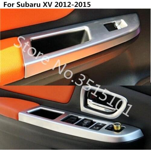 Car ABS Armrest Handrail Inner Door Window Glass Switch Panel Cover Trim Frame Parts For Subaru XV 2012 2013 2014 2015 2016
