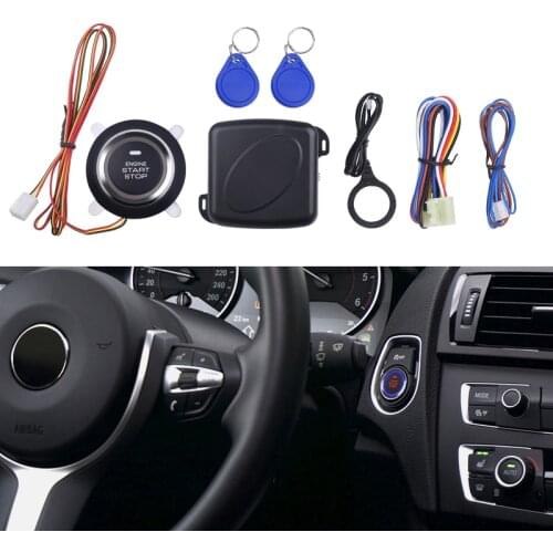 Auto Car Alarm Engine Starline Push Button Start Stop RFID Lock Ignition Switch Keyless Entry System Starter Anti-theft System
