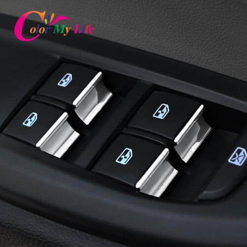 Car-Accessories Interior Stainless Steel Car Door Window Switch Lift Knob Trim for Chevrolet Cruze Malibu Trax for Opel Mokka