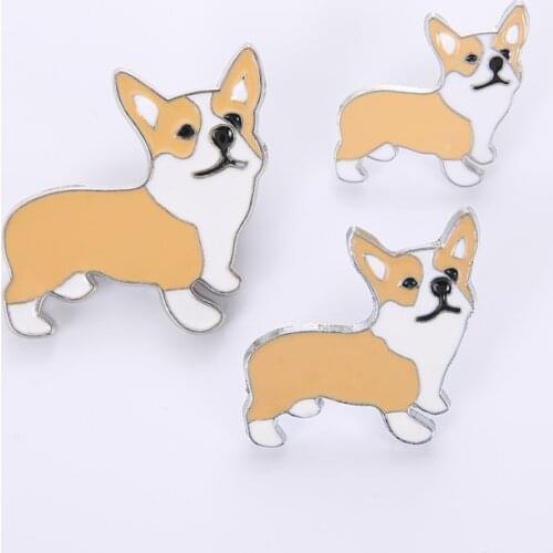 Large Animal Dog Brooch Chow Pins Pendant Badge Corgi Brooch Best Friends Gift Fashion Men Jewelry And Cute Brooches For Women