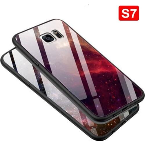 Coque For Samsung Galaxy S7 case tempered glass + soft edge cover 5.1'' For Galaxy S7 S 7 glass GalaxyS7 G9308 phone cases shell