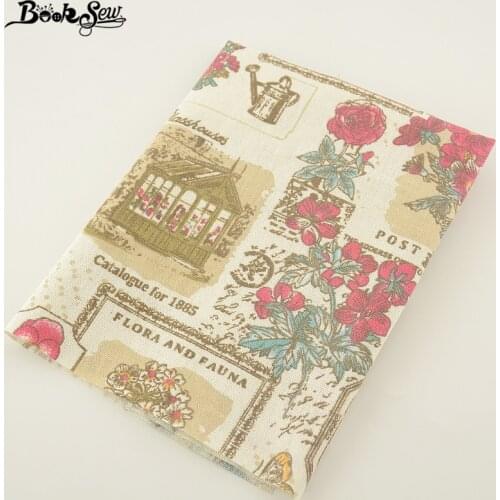 Booksew Home Textile Print Flowers Cotton Linen Fabric Sewing Material Tissu Tablecloth Bag Curtain Cushion Pillow Zakka CM