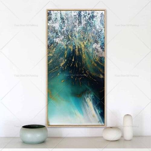 Dream Sea Green Abstract Painting New Style 100% Handpainted Art Abstract Oil Painting Picture On Canvas For Home Decoration