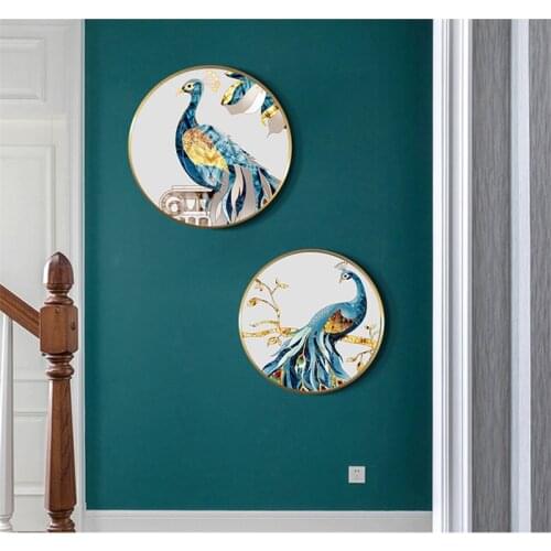 Elegant Traditional Chinese Style Peacock Canvas Painting Wall Art Poster Print Picture For Porch Living Room Home Office Decor