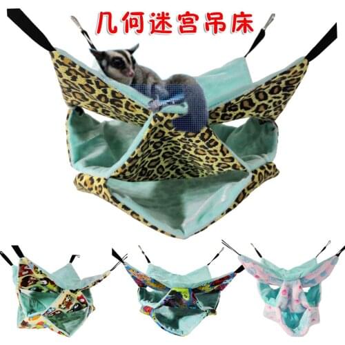 Hamster Hammock Sugar Glider Spray Mouse Three-Layer Warm Hammock Hanging Squirrel Sleeping Bag Small Pet Tunnel Nest