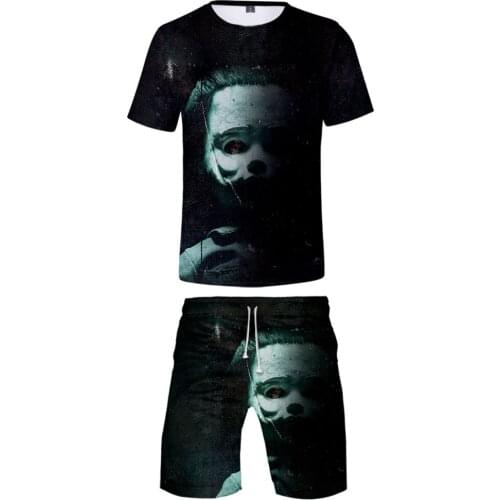 Halloween 3D Printed Two Piece Set Fashion kpop tracksuit Short Sleeve T-shirts+Casual Shorts 2 Piece Set Streetwear Clothes