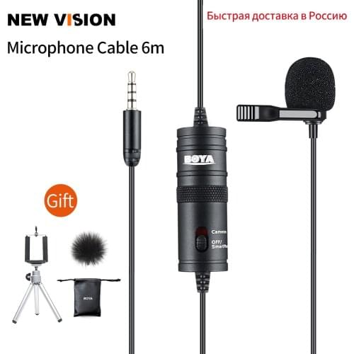 BOYA BY-M1 Lavalier Condenser Microphone for Canon Nikon DSLR Camcorders, Studio microphone for iPhone X 7 Plus Zoom H1N Handy