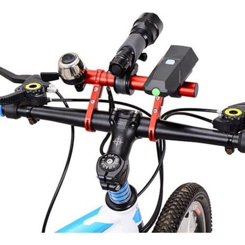 MTB Bike Bicycle Handlebar Flashlight Phone Mount Holder Extended Bar Bracket