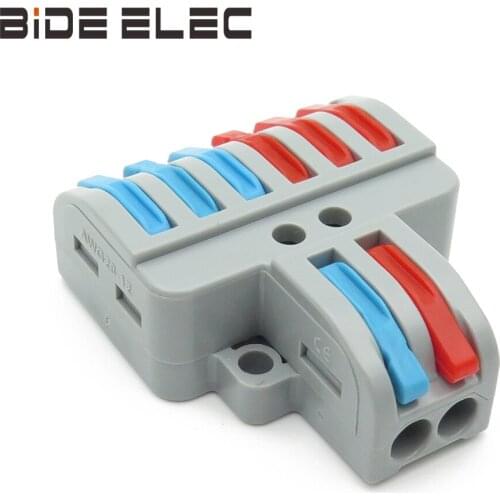 LT-623 10Pcs Gray Or Transparent 2 In 6 Out Mating Sub-Line Wiring Connector Universal Fast Installationg Terminal MAX 4mm2