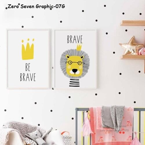 Cute Cartoon Crown Lion Canvas Painting Posters And Prints Childrens Boy Room Bedroom Wall Art Pictures Home Decoration Poster