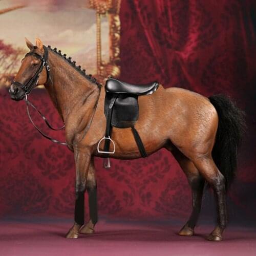 1/6 32cm Germany Hannover Warm Blooded Model Simulation Horse Decoration Model Accessories - Maroon