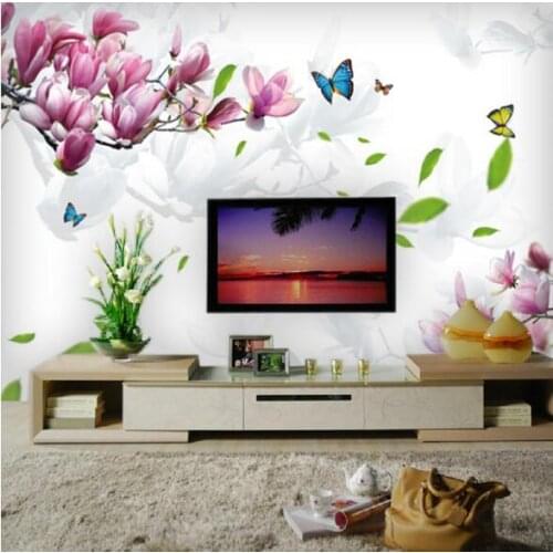 Magnolia Photo Mural Bedroom Wallpaper 3D wallpaper Living Room murales de pared 3d Non-woven Wall paper Custom Photo Murals