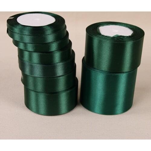 New 6/10/12/15/20/25/32/38/50mm Blackish Green Color polyester Satin Ribbon for Wedding Party Decoration & DIY Gift Wrapping