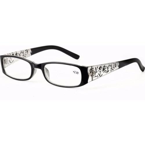 Floral Reading Glasses Rhinestone Women Gafas de Lectura Eyeglass Frames Luxury Fashion Spectacles +100 150 200 250 300 350