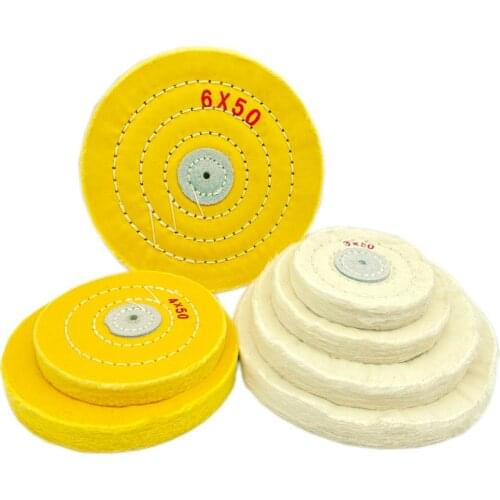 Cotton Polishing Wheel Cloth Buffing Wheel 3-6 inch Arbor Buffer Mirror Polish White Round Wheel 50 layers Abrasive Tools