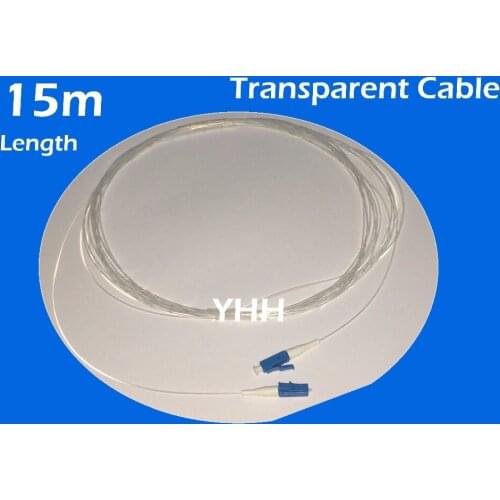 2 pcs Transparent Cable (TAC)- LC/UPC-LC/UPC Jumper-SM-G657A1 or G657A2-15m or 30m-Invisible cable / Optical Fiber