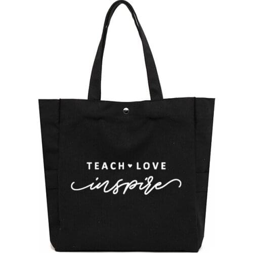 Teacher Tote Bag Book Bag Work Bag Gift for Teachers Day Large Capacity Shopping Bag Beach Bag