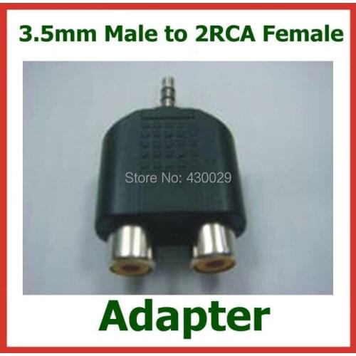 10pcs Adapter 3.5mm Male to 2RCA Female Adapter Connector Y-Splitter Plug Extender Converter