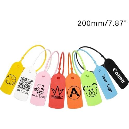 100Pcs Custom Brand Logo Hang Tag Plastic Product Disposable Garment Security Labels Tag Clothing Shoes Gift Tag New 200mm/7.8"