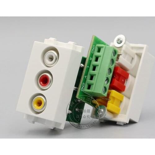 128 Type Red&White&Yellow Audio Video Module Socket Module Connector Outlet Adapter