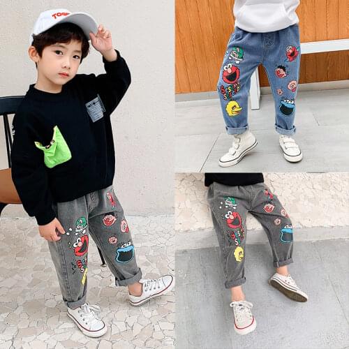 Boys Casual Jeans Trousers Baby Toddler Boys Denim Pants Kids Children Slim Long Pants Bottoms Clothing 1 2 3 4 5 6Y