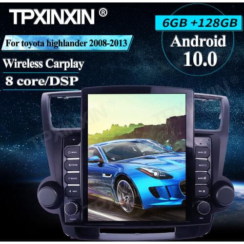 6+128 For Toyota highlander 2008+ Tesla Car Multimedia Player Android Wireless Carplay Stereo Receiver Radio Car GPS Navigation