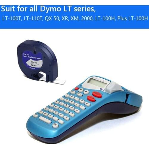 6Pcs LetraTag Refills Label Tapes Label Maker for Dymo 91331White 4M x 12mm Label Printer for Dymo Label Maker