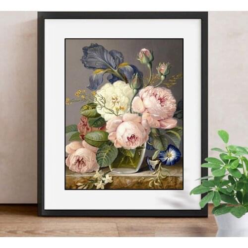 Full Drill Square 5D DIY Diamond Embroidery Flowers Picture Of Rhinestone Diamond Painting Handmade Wall Stickers