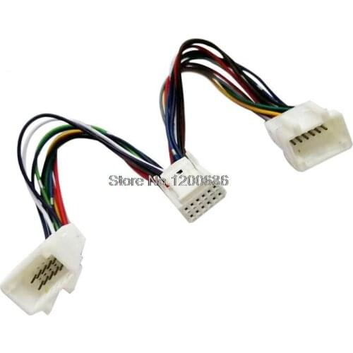 Car Audio Radio Harness Cable Splitter 1 to 2 Cable for Toyota Lexus Aux CD WIRE Small 6+6 Y Cable For Toyota CD Changer