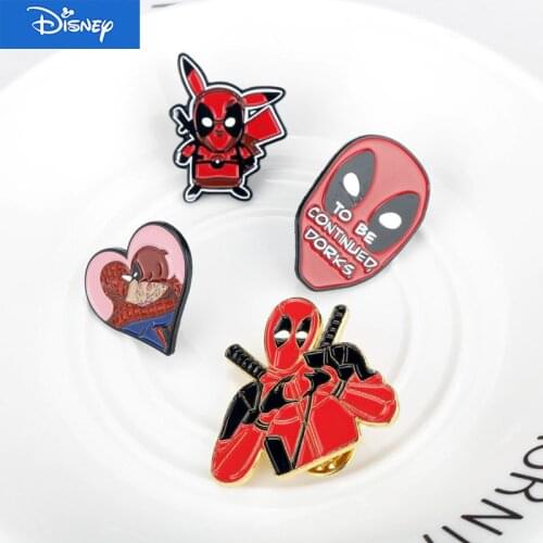 Disney Marvel Deadpool Ninja Bag Shirt Brooch Pins Metal Broches for Women Badge Pines Metalicos Brosche Accessories