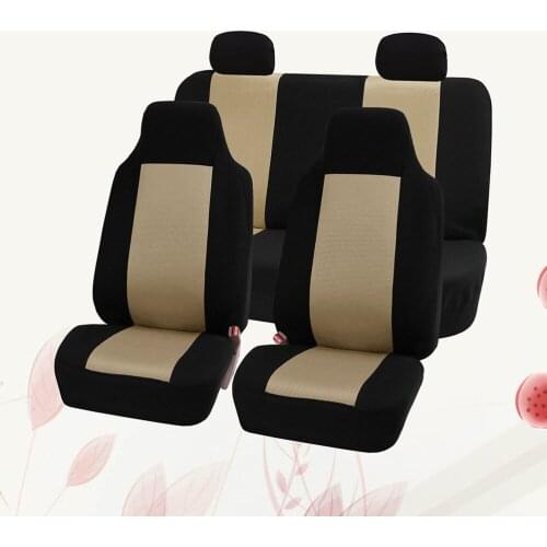 5 Seats Car Seat Cover Universal Auto Seat Cover Durable Wear Resistant Car Interior Accessory Car Seat Protector Mat (Beige)