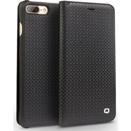 QIALINO Genuine Leather Phone Case for iPhone 8 Handmade Ultra Slim Card Slot Luxury Flip Cover for iPhone 8 plus 4.7/5.5 inch