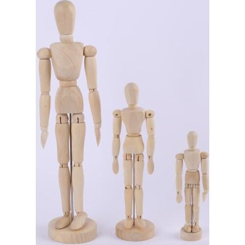 Wooden Crafts Home Decor Figurines Wooden Joints Puppets Flexible Human Model Home Decoration Painting Sketch 11/14/20/30/40cm