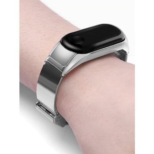For Mi Band 3 4 Wrist Strap Metal Screwless Stainless Steel For Xiaomi Mi Band 4 Strap Bracelet Miband 3 Wristbands Accessories
