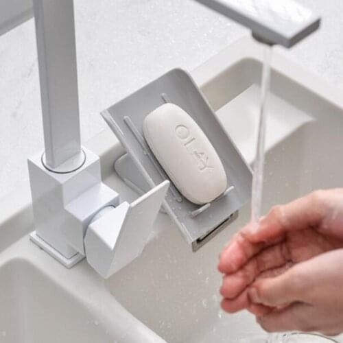 Creative European Style Soap Drain Box Sink Soap Sponge Rack Kitchen Sponge Drying Rack Bathroom Cleaning Brush Rack