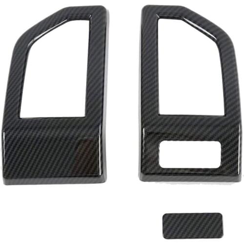 For Ford F150 2015-2020 Car Side A/C Air Conditioner Vent Cover Trim Frame Interior Accessories Carbon Fiber Grain