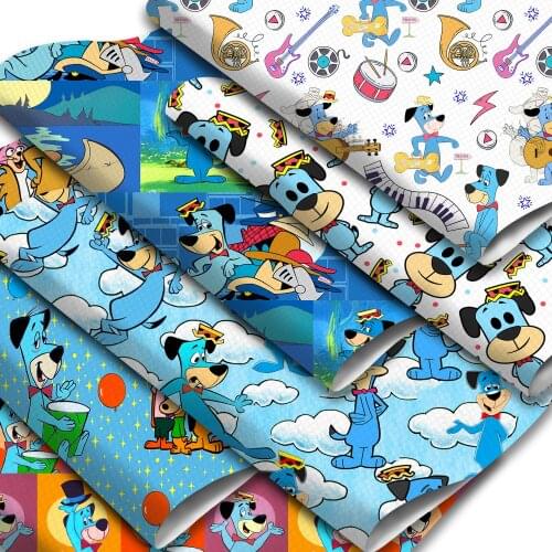 Cartoon Dog Printed Synthetic Leather Fabric Faux Leather Sheets 20x33cm for DIY Earrings Hair Bows Earrings Crafts