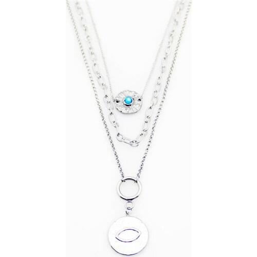 Multi Layer Lover Lock Pendant Choker Necklace Gothic Padlock Round Chain Long Necklace Best Couple Jewelry Gift