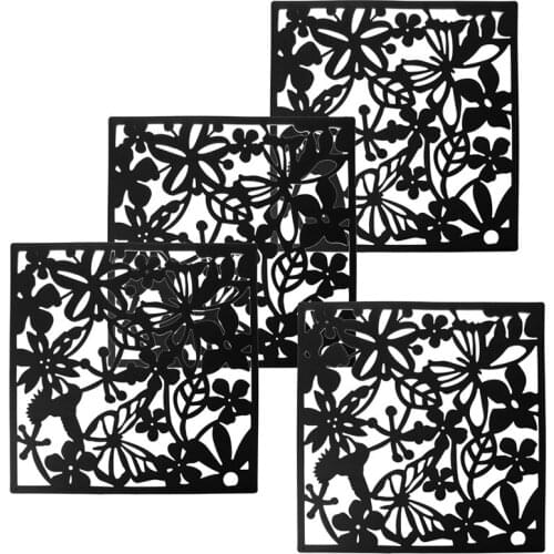 Fashion 4 Pcs Butterfly Bird Flower Hanging Screen Partition Divider Panel Room Curtain Home Decor Black Promotion