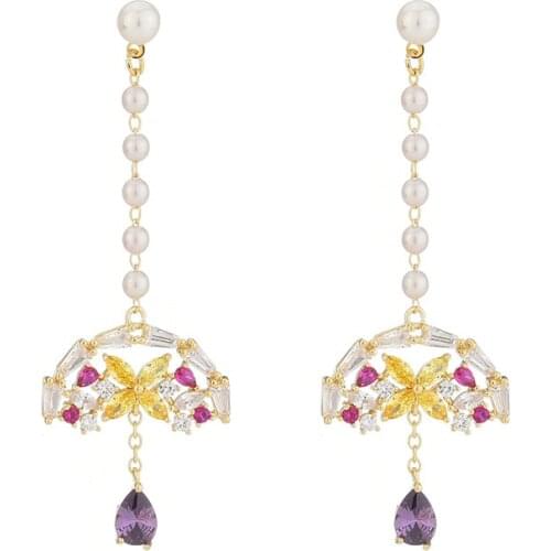 Fashion Luxury Sparkling Earrings With Stones High Quality S925 Ear Needle Long Earrings Drop Gifts For Women