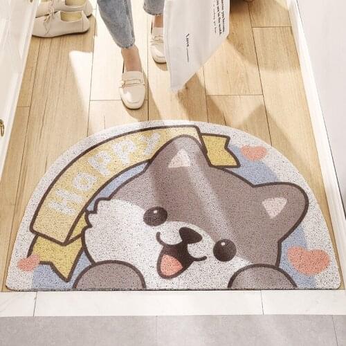 Cartoon PVC Non-Slip Door Mat Polyester Water Absorption Entrance Doormat Foot Pad Home Carpet For Hallway Kitchen Floor Mat