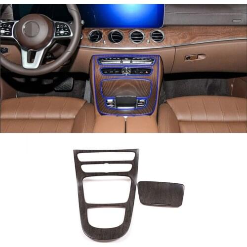 Newest Oak Wood Style Car Center Console Gear Panel Frame Cover Trim Stickers For Mercedes Benz E Class 2019
