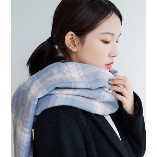 New Fashion winter plaid women pashmina scarves checks tassels cashmere Muslim hijabs shawls bandana wraps warm 8pcs/lot