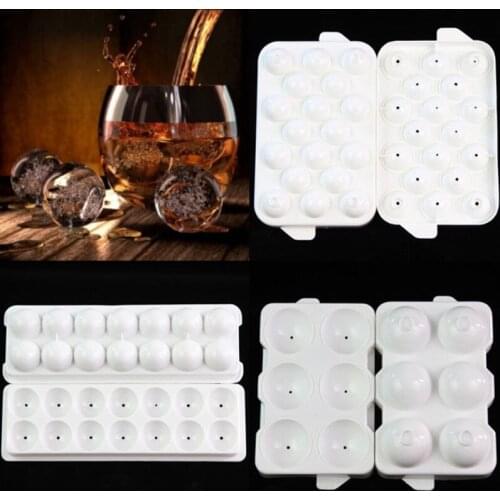New Safety Plastic Whiskey Ice Ball Cube Maker Tray Sphere Mould Mold Party Brick Round Bar AXin