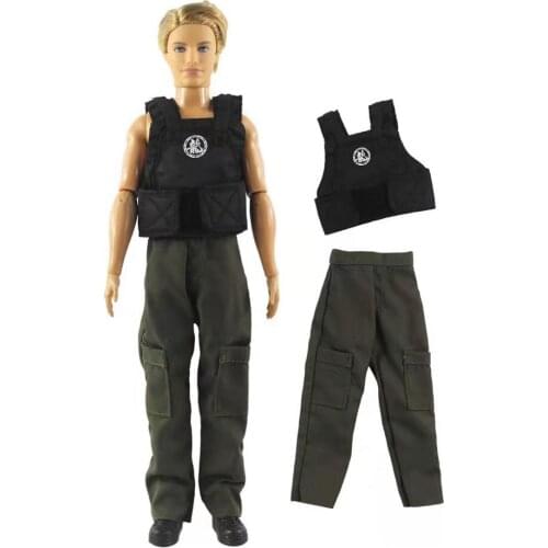 Ken Clothes Top Pants Trousers Outfit for Barbie CD FR Kurhn BJD Boy Friend Ken Male Doll Clothes Accessories Kids Dollhouse Toy