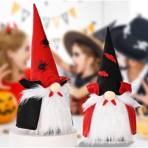 Halloween Plush Dolls Bat Hat Ornaments Electric Doll Rudolph Ghost Festival Faceless Doll Kawaii Decoration
