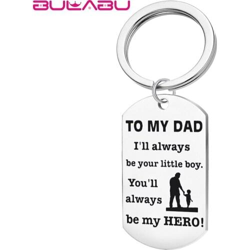 Fathers day Gifts Fashion Silver Metal Pendants Necklace Jewelry To My Dad Lettering Pendant Polishing Keychain Split Key Chain